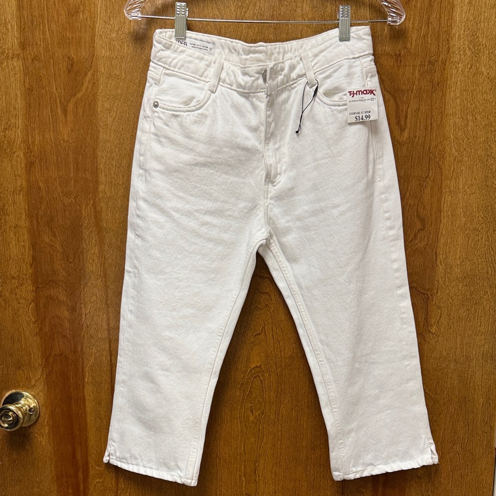 Zara Cream Cropped Jeans